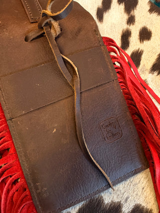Back cinch saddle cell phone holder