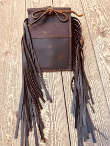 Back cinch saddle cell phone holder