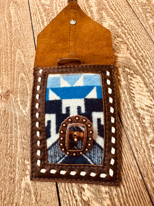 Back cinch saddle cell phone holder