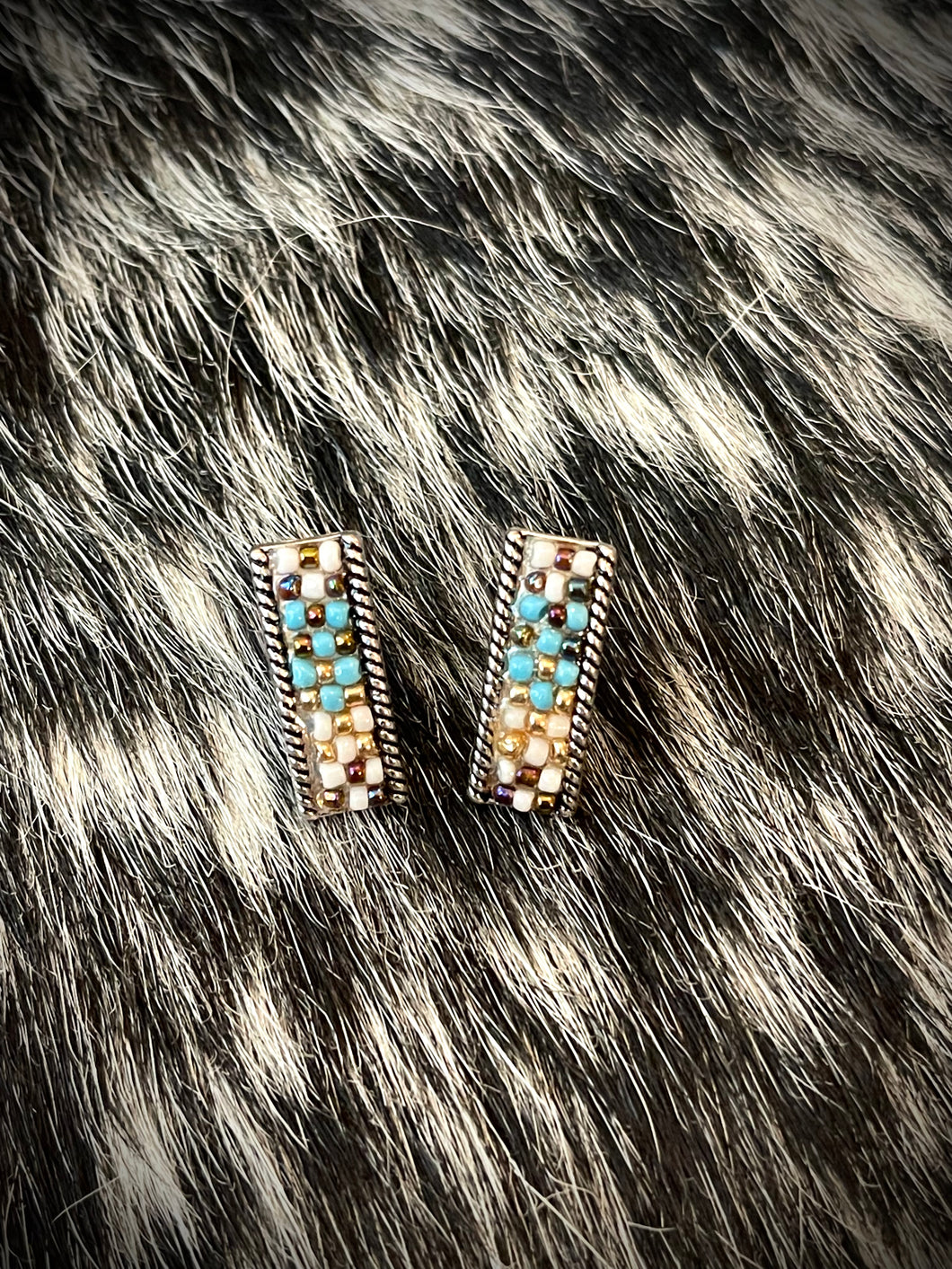 Beaded stud earrings