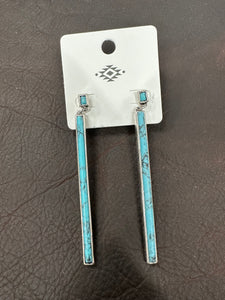 Western stone bar drop earrings