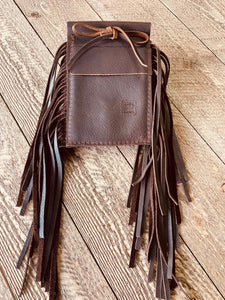 Back cinch saddle cell phone holder